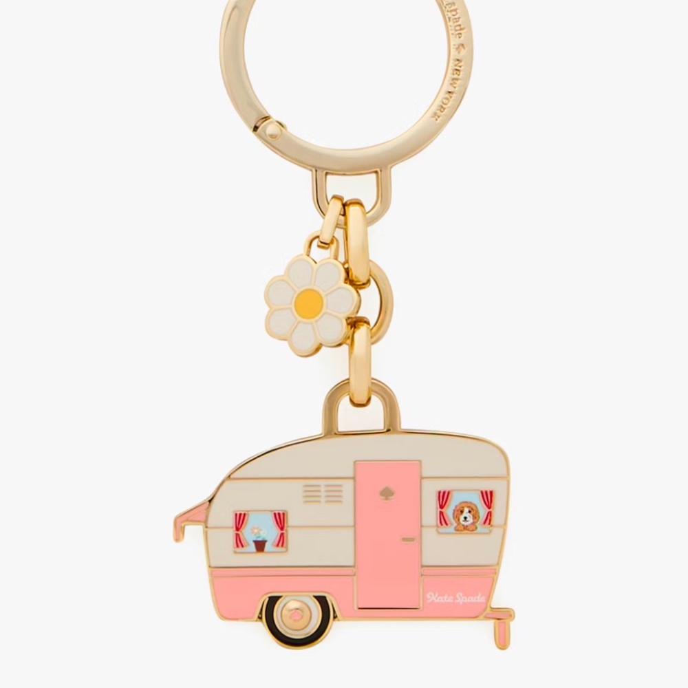 Kate Spade New York NWT Day Tripper Metal Keyfob Keychain Key chain bag charm